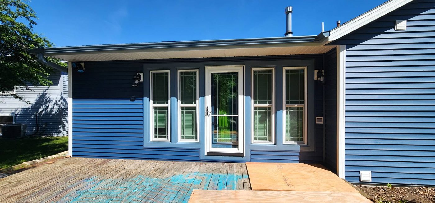 Rear patio with new siding, Milwaukee
